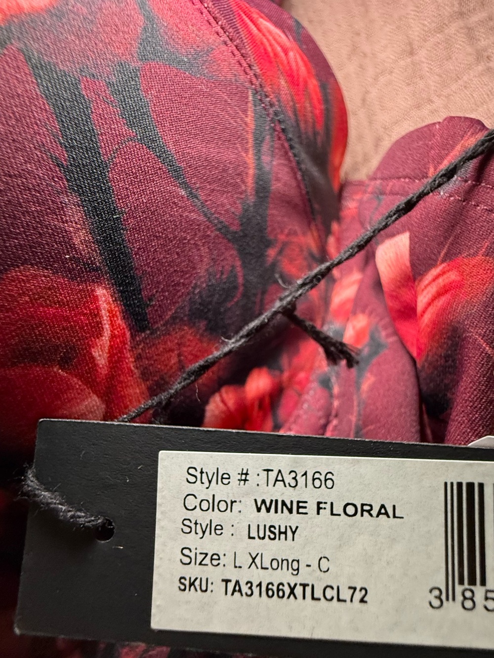 Ta3 Lushy Wine Floral- L XLong C-cup - Picture 6 of 6